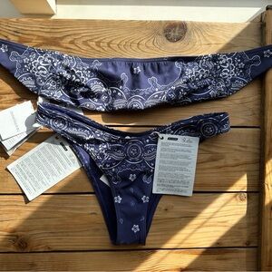 Zimmermann Blue Paisley Bikini Set